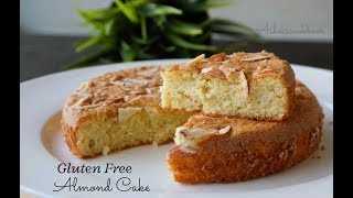 Gluten Free Almond cake  4 ingredient Almond cake  Asheescookbook [upl. by Enelam692]