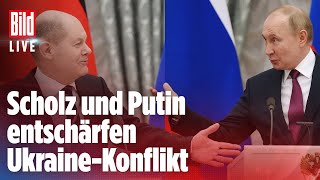 🔴 UkraineKonflikt Pressekonferenz von Scholz und Putin  BILD LIVE Sondersendung Replay [upl. by Maddi306]