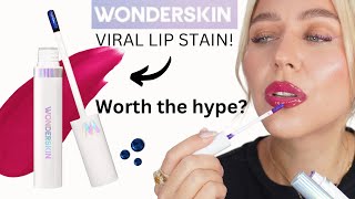 wonderskin wonder blading lip stain masque  Lip liners review [upl. by Enileme]