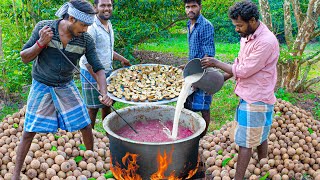 SAPOTA HALWA  Picking ripe sapotas from the tree and making sapodilla halwa in village [upl. by Micheal694]