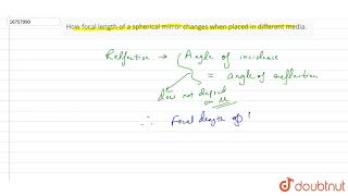 How focal length of a spherical mirror changes when placed in different media [upl. by Moriarty]