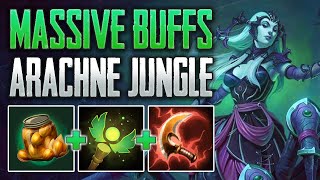 ARACHNE BUFFS ARE INSANE Arachne Jungle Gameplay SMITE PTS Conquest [upl. by Ulrikaumeko]