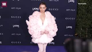 Video Sydney Sweeney stuns in pink at the LACMA Art  Film Gala [upl. by Itraa]