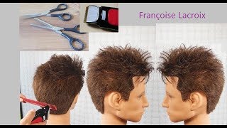 Tutoriel coupe Homme courte ciseaux amp tondeuse  Mens short haircut  Corte de pelo corto Hombre [upl. by Saxon]