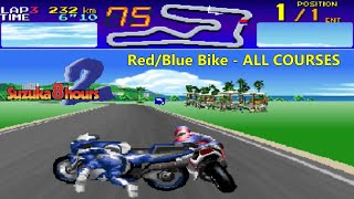 Suzuka 8 Hours 2  Arcade  All Courses  RedBlue Bike  Full Races [upl. by Coop]