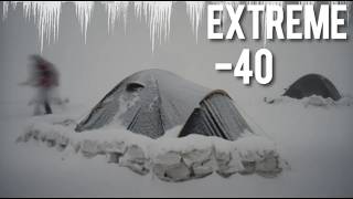 Extreme Winter Camping in Alaska 40C Winter Camping Hot Tent  Alone with My Dog in Forest [upl. by Tormoria]