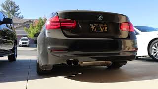 BMW 330i Dinan Axel Back  VRSF Catless Downpipe Cold Start [upl. by Sukhum]