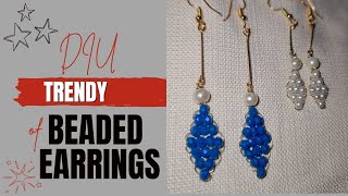 I Made Trendy Jewelry at Home 😱How to make cute earrings with beads viralvideo gehnay trending [upl. by Yregram266]