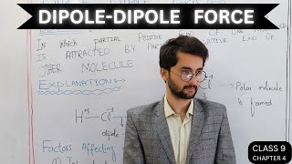 Dipole Dipole force  chapter 4  class 9 chemistry [upl. by Wenoa]