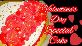 Valentines day special cake recipe Full tutorial of cake [upl. by Eillime]