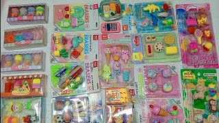 Latest eraser set collection  cute eraser pack collection eraserset stationaryset stationery [upl. by Janene]