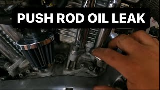 SPORTSTER  PUSHROD LEAK FIXED [upl. by Kedezihclem]