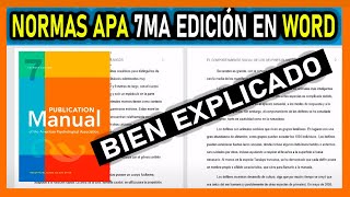 NORMAS APA 7MA EDICIÓN EN WORD Bien explicado [upl. by Anewor]