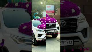 Wedding car Decoration  Car decoration ideas  Flower decoration ideas  Fortuner  Princemodak [upl. by Lichter]