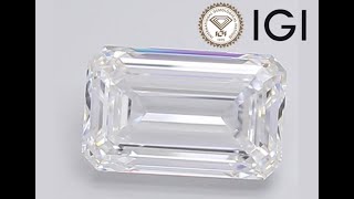 Emerald Cut Diamond 3 Carat Loose E VS1 IGI Certified 3ct Lab Grown [upl. by Annawd]