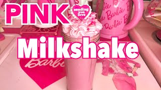 PINK STRAWBERRY CHEESECAKE MILKSHAKE QUARANTINE COOKING [upl. by Lytle]