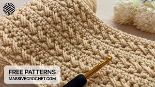 VERY EASY Crochet Pattern for Beginners ⚡️ 💛 Crochet Stitch for Baby Blanket Bag amp Scarf [upl. by Ruben]