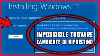 ERRORE RIPRISTINO DI WINDOWS 11  Impossibile trovare lambiente di ripristino  ecco come risolvere [upl. by Halfon685]