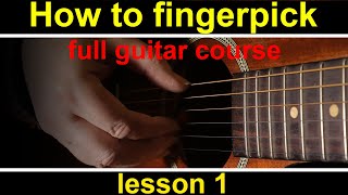 Guitar Lesson 1 how to play fingerstyle guitar GCH Guitar Academy fingerpicking guitar course [upl. by Bodwell]