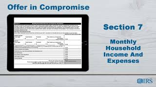 How to Complete Form 433A OIC  Section 7 Monthly Household Income and Expenses [upl. by Anola]