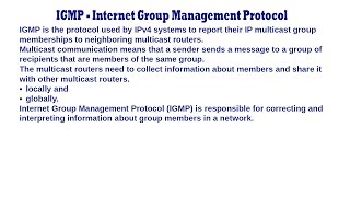 IGMP  Internet Group Management Protocol [upl. by Odom]