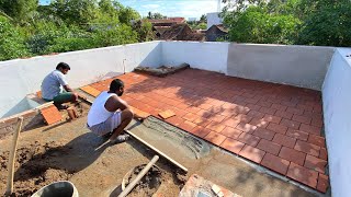 Amazing Cool Roof TechniquesHouse Terrace Roof Cool Tile Installation processUsing Sand and cement [upl. by Htebazile]