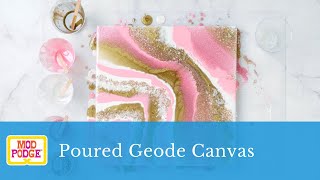 Mod Podge Resin  Poured Geode Canvas [upl. by Yelrahs384]