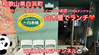 和歌山県白浜町 カレーと珈琲とスウィーツのお店 グルテンフリー 白木屋でランチ❤️WAKAPANチャンネル🐼 [upl. by Namhar998]