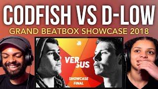 INSANE CODFISH vs D LOW Grand Beatbox SHOWCASE Battle 2018 Reaction [upl. by Dorolisa]