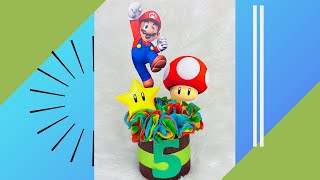 como hacer decoración super mario bross para mesa de dulces [upl. by Ursulina]