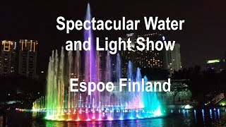 Spectacular Water and Light Show in Espoo Finland  Valo ja vesispektaakkeli Espoo  4K Quality [upl. by Flanders]