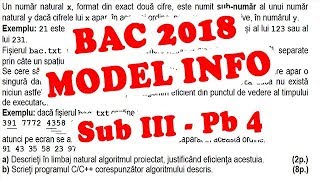 Rezolvare Bac 2018  Informatica  Subiect Model Sub III Pb 4 [upl. by Julieta798]