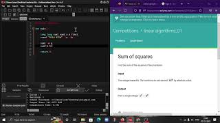 quotSum of squaresquot in C programming language Eolymp problem 519 [upl. by Lleon]