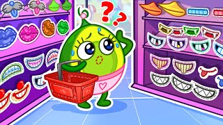 👄 WHERE IS YOUR MOUTH 🛒 Best Learning Cartoons For Kids Compilation by PitampPenny Learn and Grow [upl. by Ayiram]