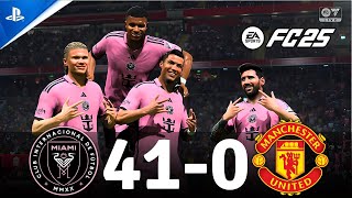 FC 25 Gameplay  Inter Miami 410 Man United  Ft Messi Ronaldo Mbappe Haaland Neymar [upl. by Lyrred658]