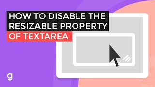 How To Disable the Resizable Property or Grabber of a Textarea  EASY [upl. by Nagah349]