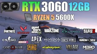 RTX 3060  Ryzen5 5600X  Test in 16 Games  RTX 3060 Gaming [upl. by Cyd]