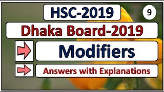 Modifiers  HSC  Dhaka Board 2019  English 2nd Paper  Answer with Explanation  Mansura [upl. by Annabel]