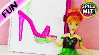 TOPMODEL Malbuch SCHUHE für Anna aus Frozen die Eiskönigin  Annas Style mit coolen Highheels [upl. by Nnaeilsel]