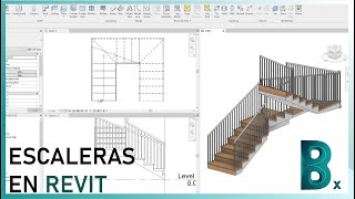 Escaleras en Revit  Escalera por boceto  Revit Práctico [upl. by Leak]