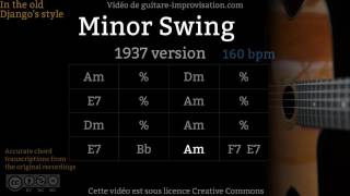 Minor Swing 160 bpm Old Style  Gypsy jazz Backing track  Jazz manouche [upl. by Lenoel]