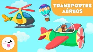 Medios de transportes aéreos para niños  Aprender vocabulario [upl. by Ailegnave]