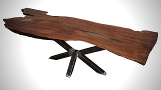 A wonderful single slab live edge dining table  Caucasian Walnut [upl. by Mailand980]