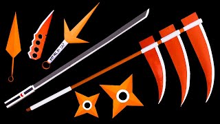 06 Origami Ninja Weapons amp Craft  KatanaKunaiKnifeOrigami Ninja StarScythe [upl. by Anitsyrk320]