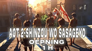 Attack on Titan Season 2  Opening  Shinzou wo Sasageyo  1 HOUR [upl. by Elana]