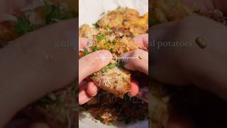 Garlic parmesan smashed potatoes Potato Potatoes PotatoLove foodie food [upl. by Asek]