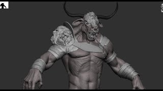 Лепим минотавра в ZBrush [upl. by Lempres351]