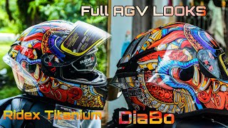 Best helmet in India  Ridex titanium diabo  full agv style [upl. by Ynohtnael]