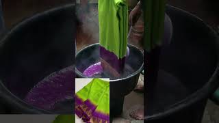 organza silk twodye colourprocess trandingsilk saree twodye colour process shorts tamildye [upl. by Shelman]