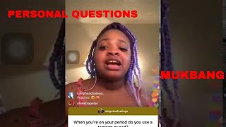 PEACHES ANSWERING PERSONAL QUESTIONS AND EATING CRAWFISH STORY TIMEamp MUKBANG [upl. by Devland]